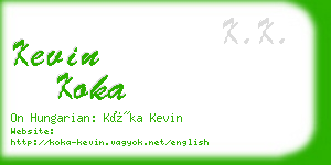 kevin koka business card